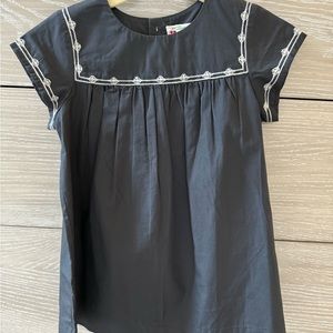 Bonpoint Navy Blue Kids Dress with White Trim